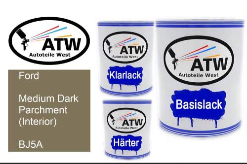 Ford, Medium Dark Parchment (Interior), BJ5A: 1L Lackdose + 1L Klarlack + 500ml Härter - Set, von ATW Autoteile West.